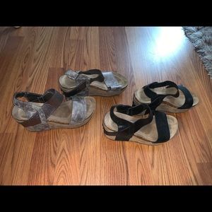 Size 7 Heels in black and neutral color